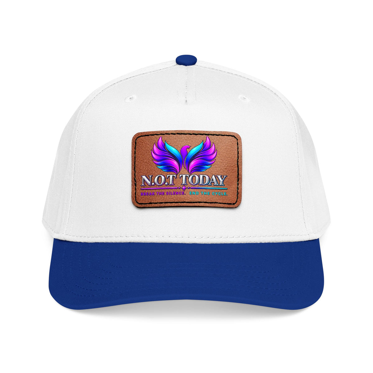 Baseball Cap — 'Not Today' Leather Patch Hat with Colorful Phoenix Wings