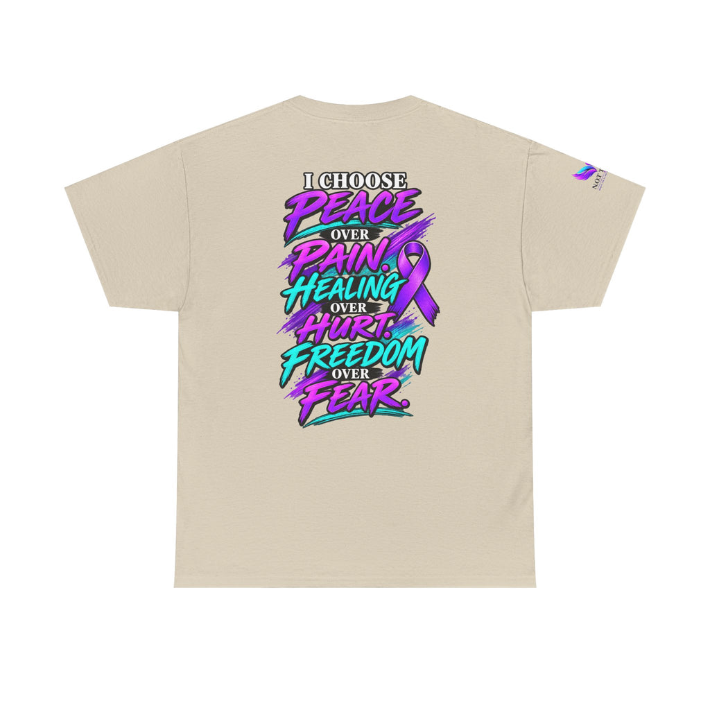 Awareness Tee - "I Choose Peace Over Pain" Purple Ribbon Support T‑Shirt