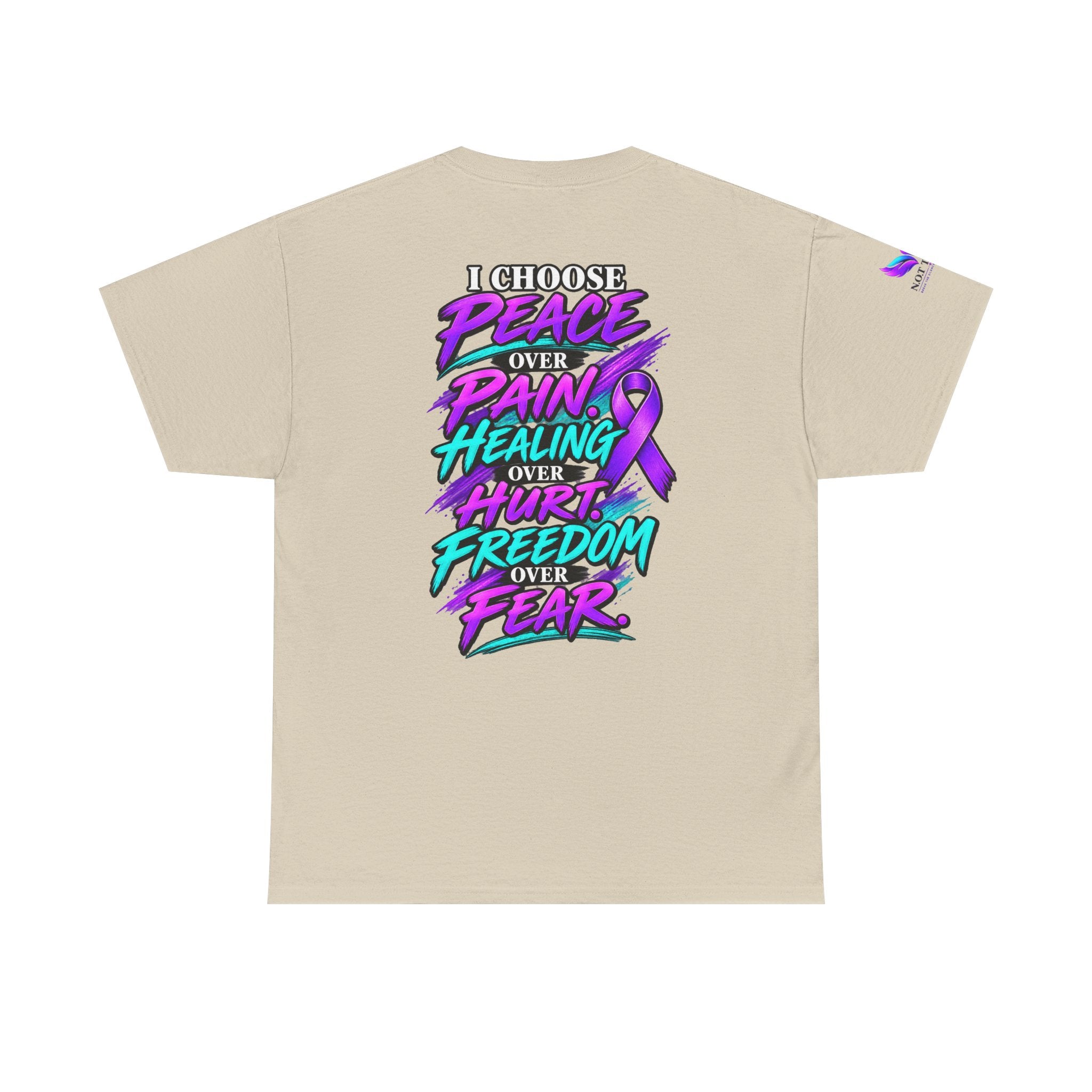 Awareness Tee - "I Choose Peace Over Pain" Purple Ribbon Support T‑Shirt
