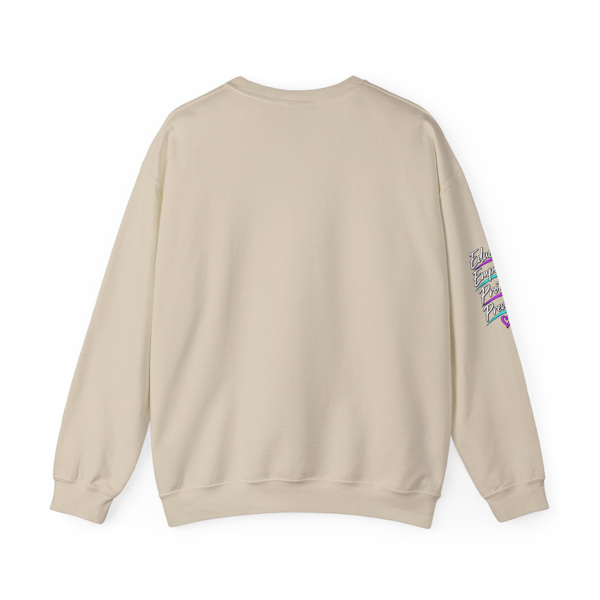 No More Ongoing Trauma Crewneck Sweatshirt — Mental Health Awareness Ribbon Design