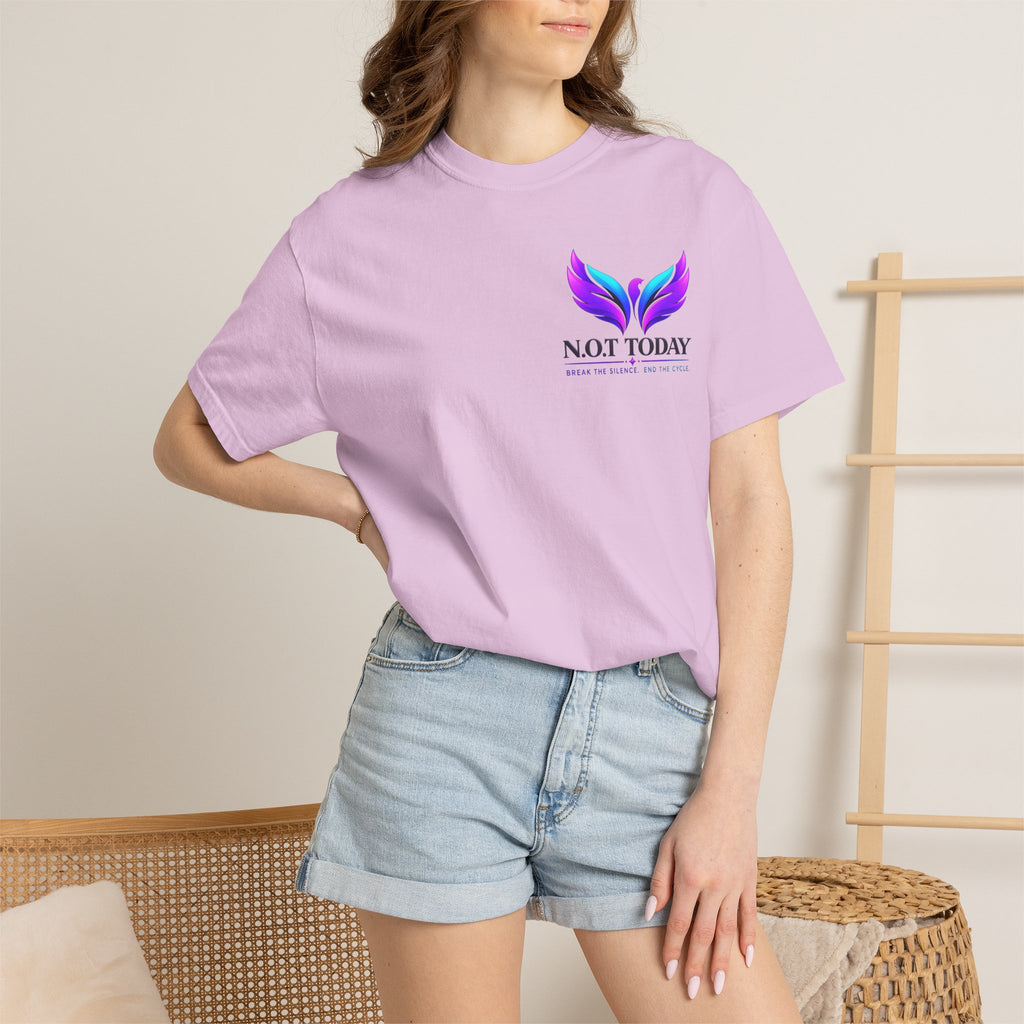 T-Shirt — "No More Ongoing Trauma" Purple Awareness Tee