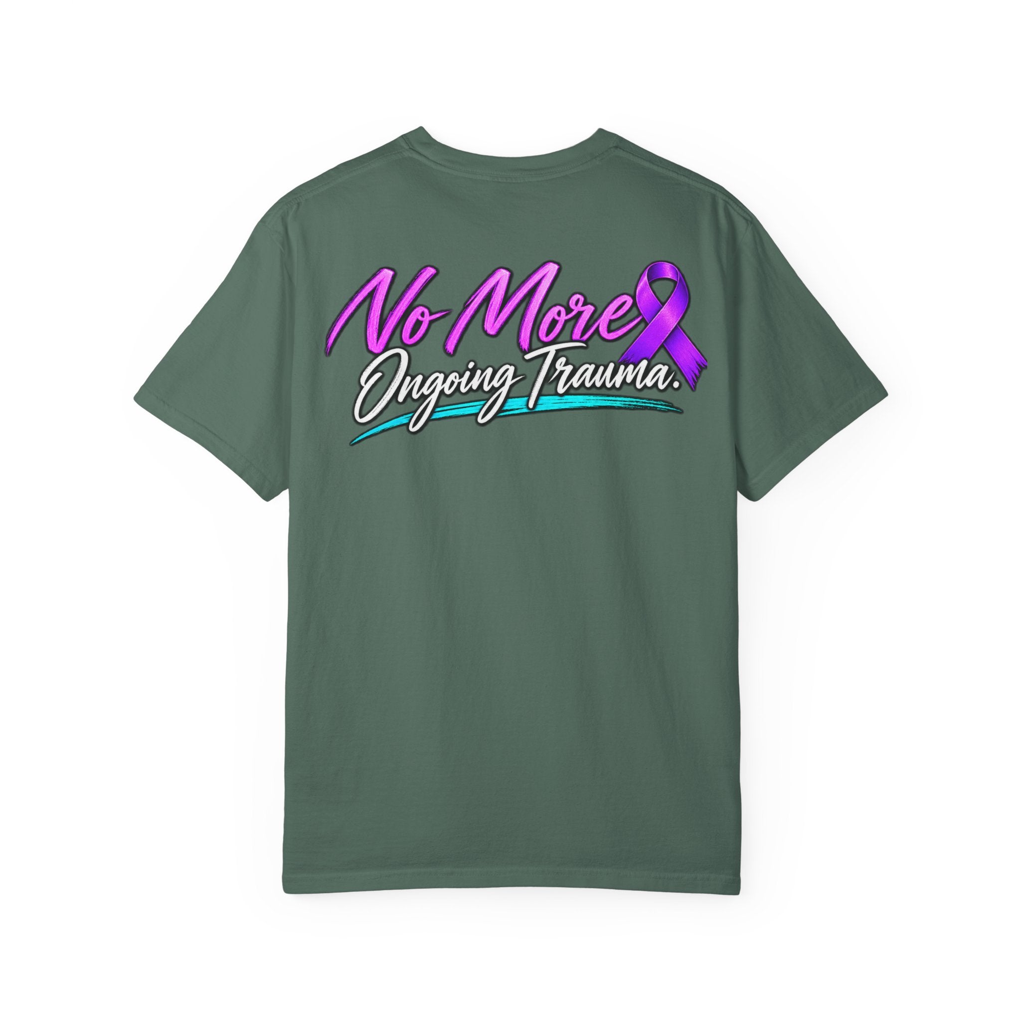 T-Shirt — "No More Ongoing Trauma" Purple Awareness Tee