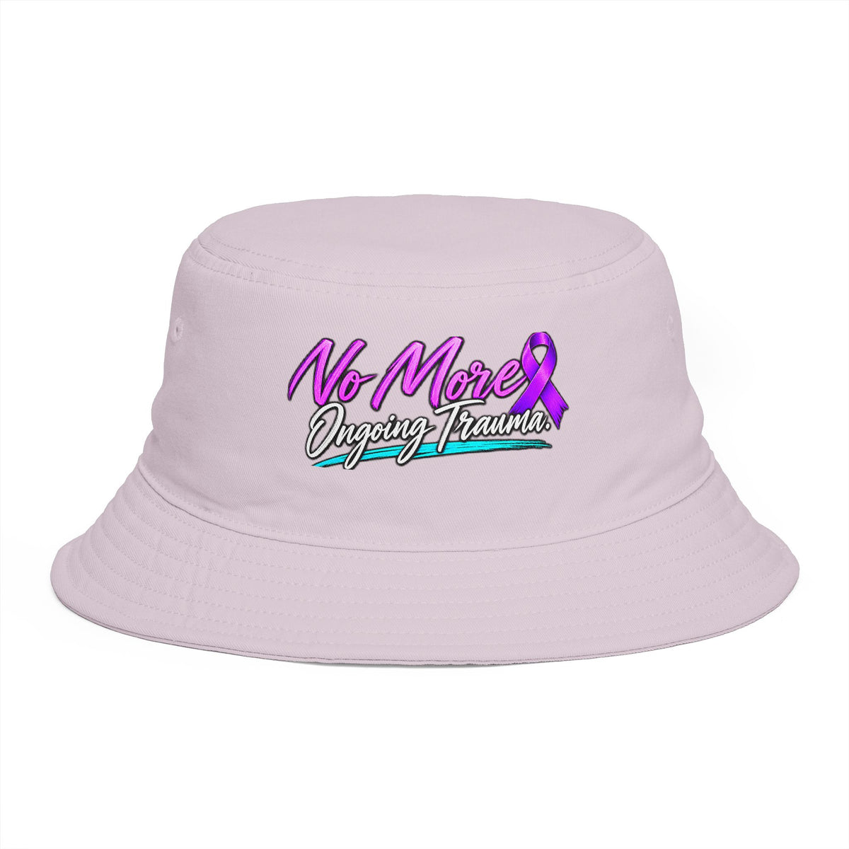 No More Ongoing Trauma Bucket Hat — Awareness Ribbon Mental Health Support