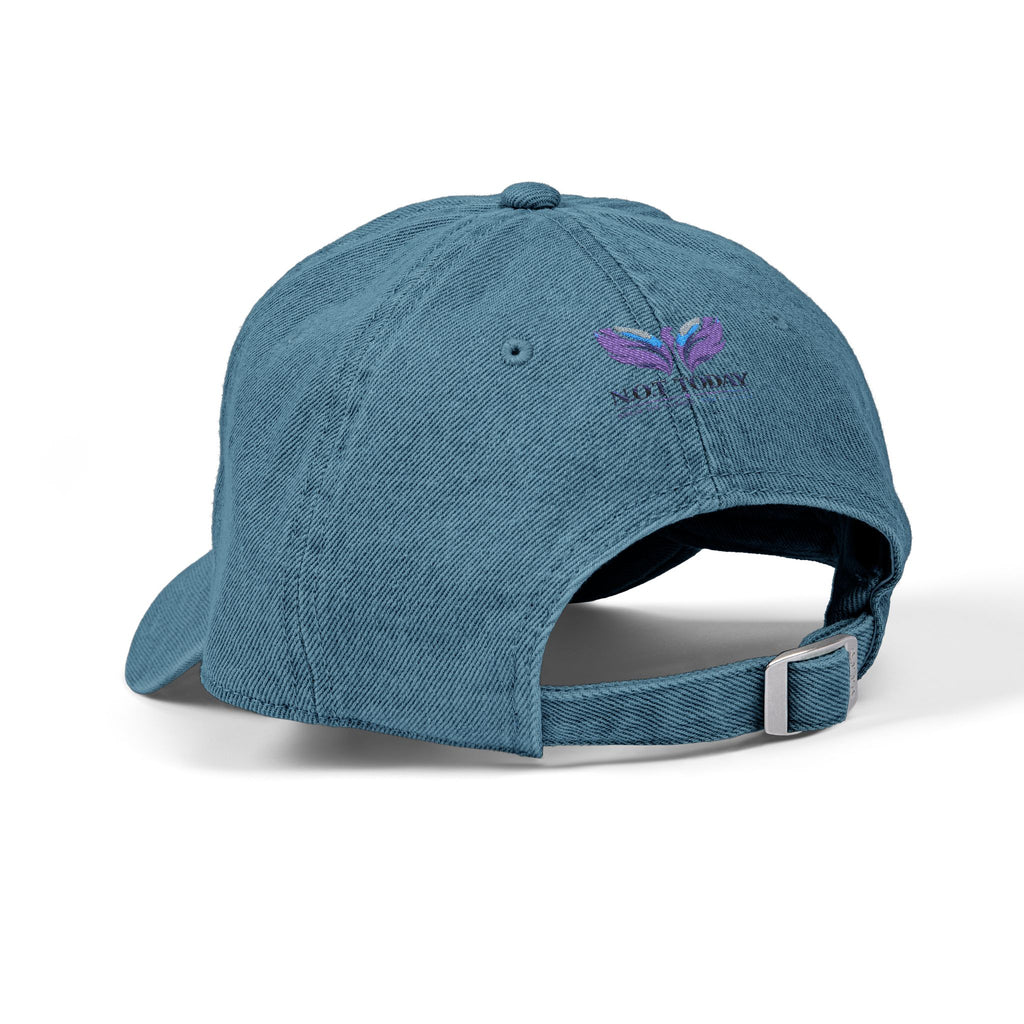 Embroidered Denim Cap — "No More" Ongoing Trauma Awareness Hat