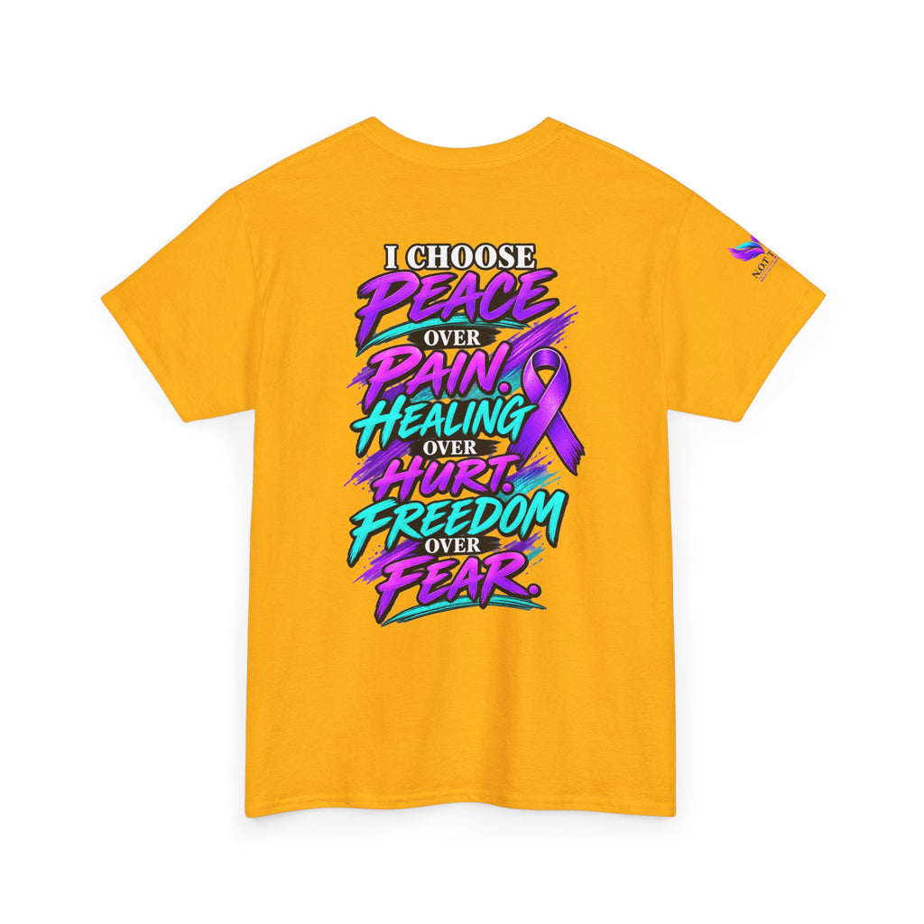 Awareness Tee - "I Choose Peace Over Pain" Purple Ribbon Support T‑Shirt