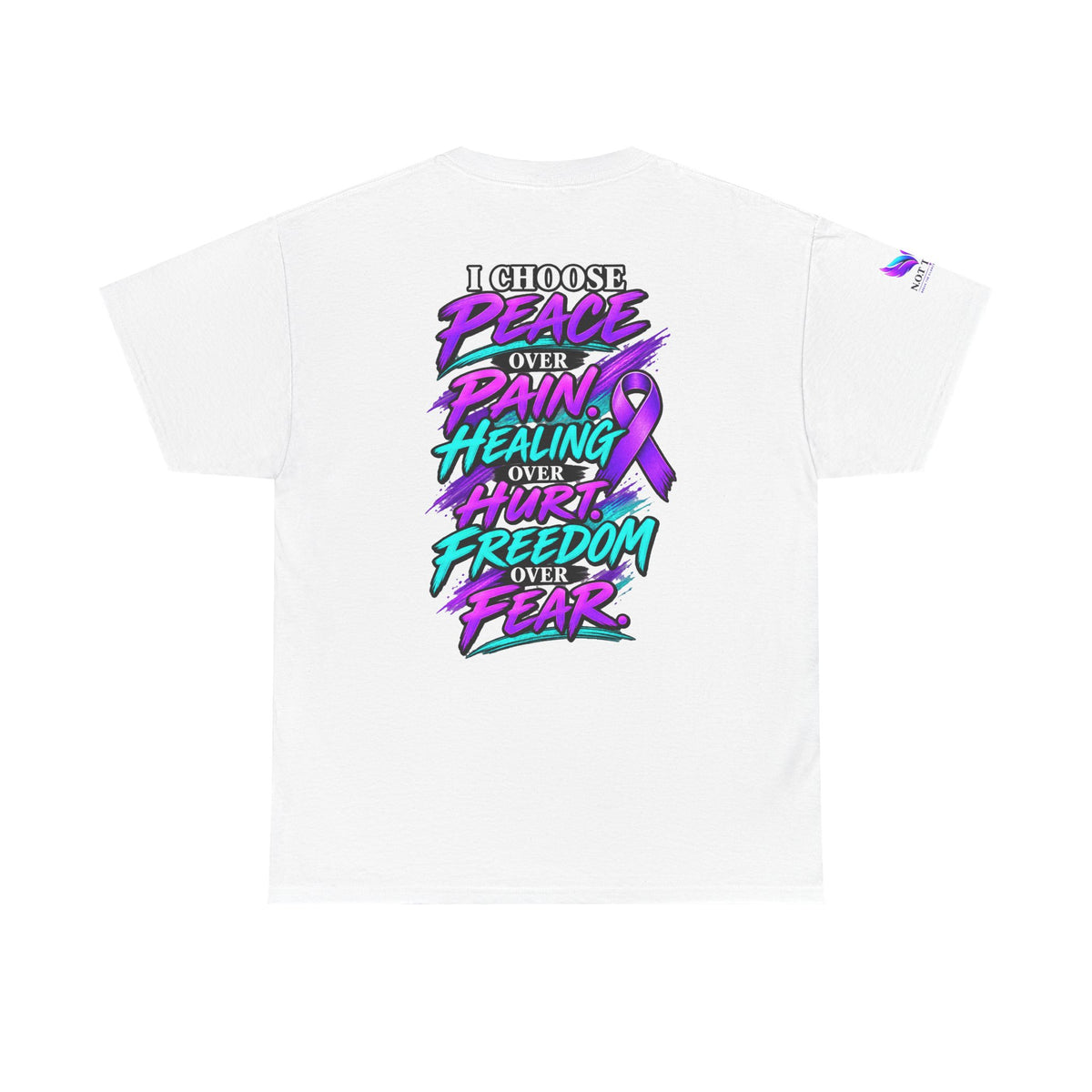 Awareness Tee - "I Choose Peace Over Pain" Purple Ribbon Support T‑Shirt
