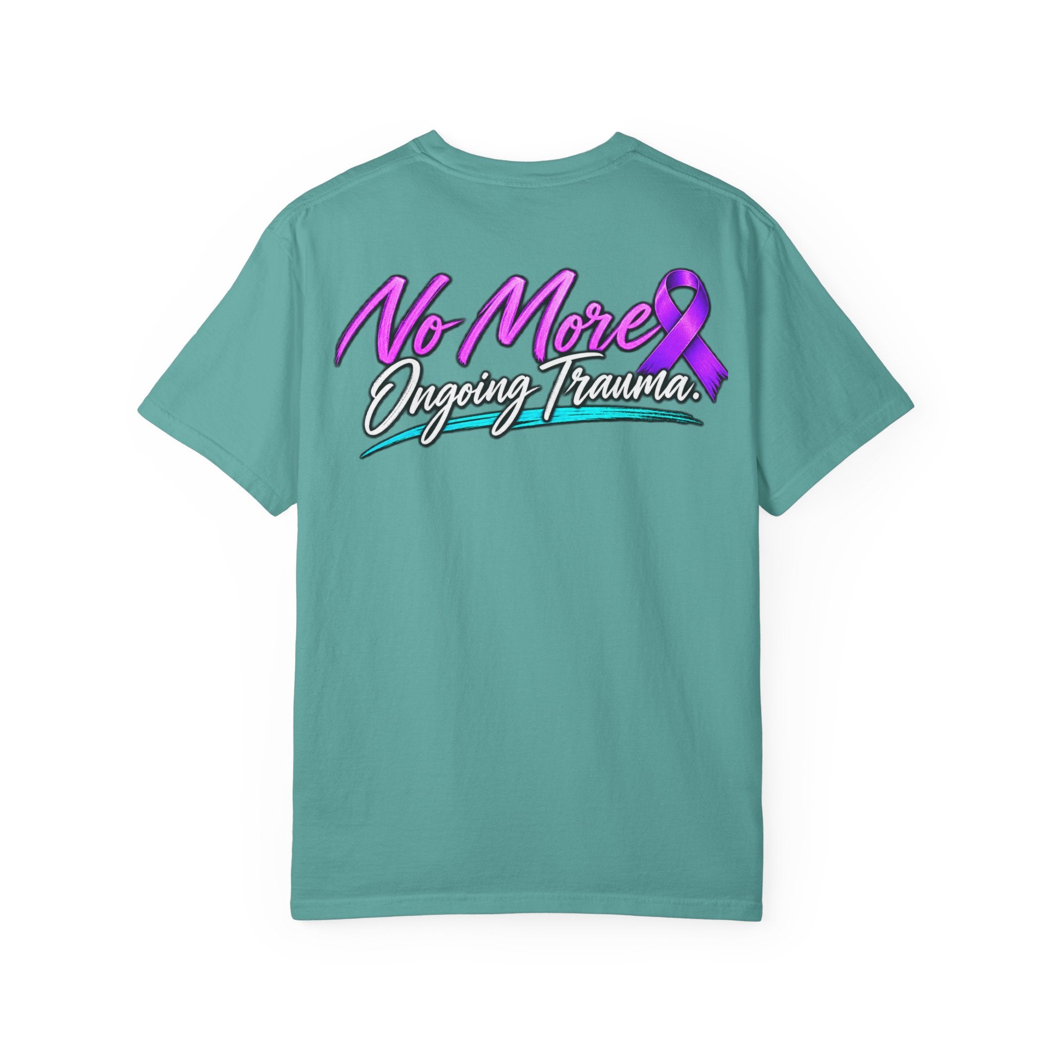 T-Shirt — "No More Ongoing Trauma" Purple Awareness Tee