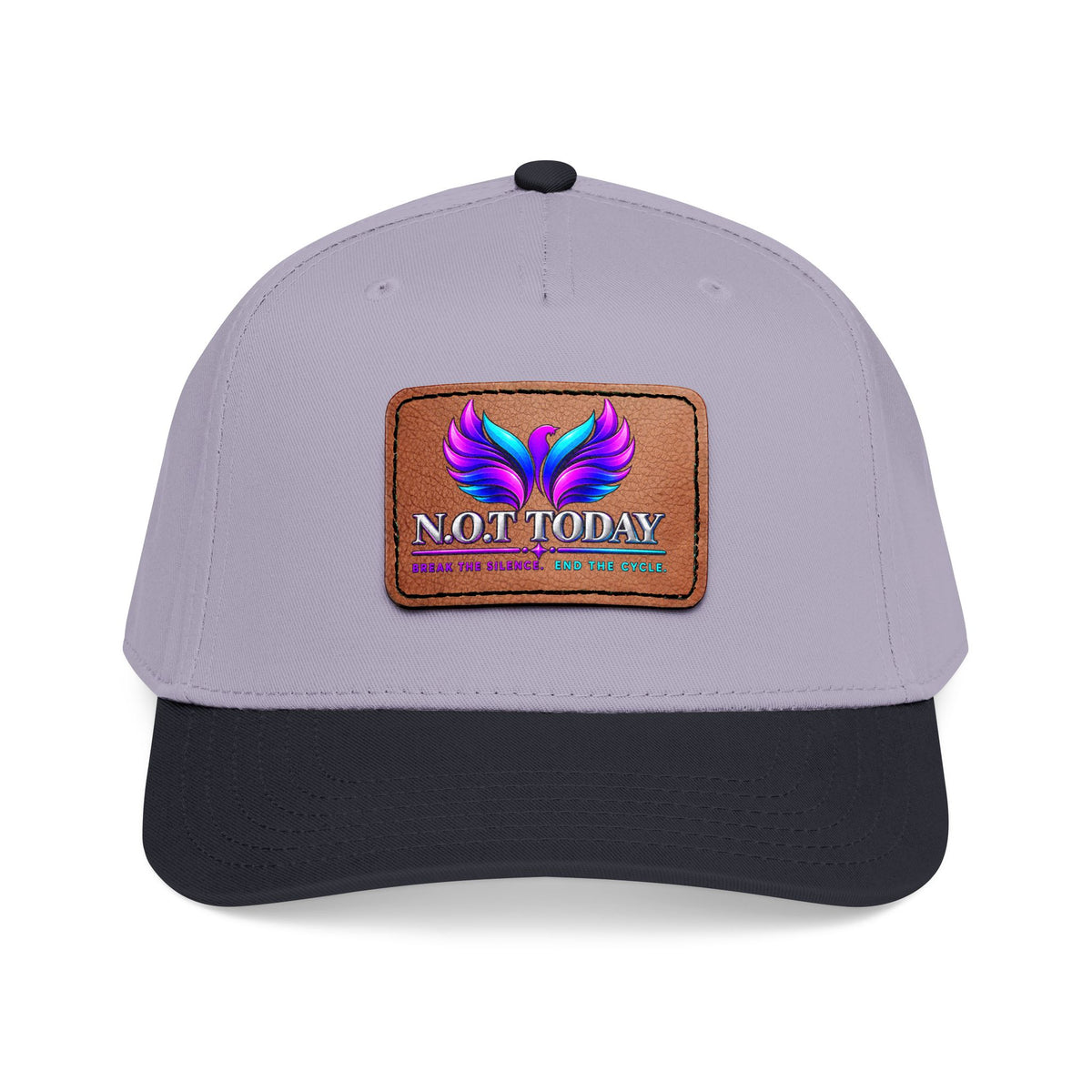 Baseball Cap — 'Not Today' Leather Patch Hat with Colorful Phoenix Wings