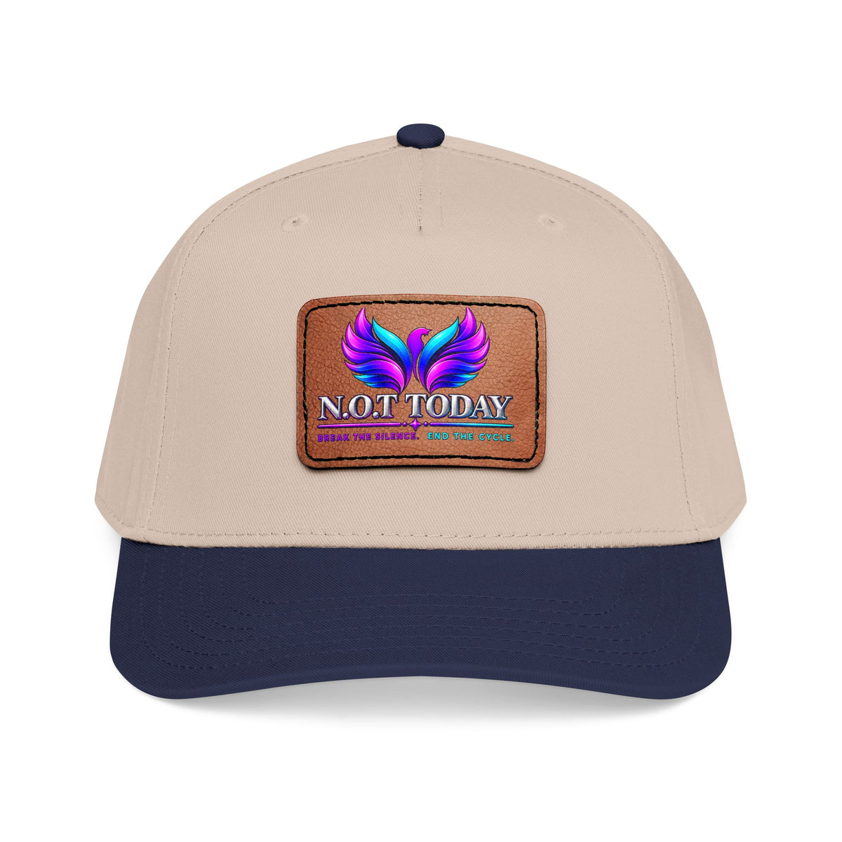 Baseball Cap — 'Not Today' Leather Patch Hat with Colorful Phoenix Wings