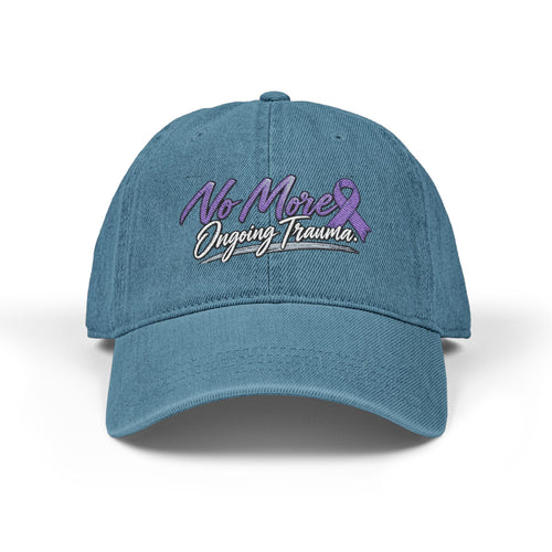 Embroidered Denim Cap — "No More" Ongoing Trauma Awareness Hat