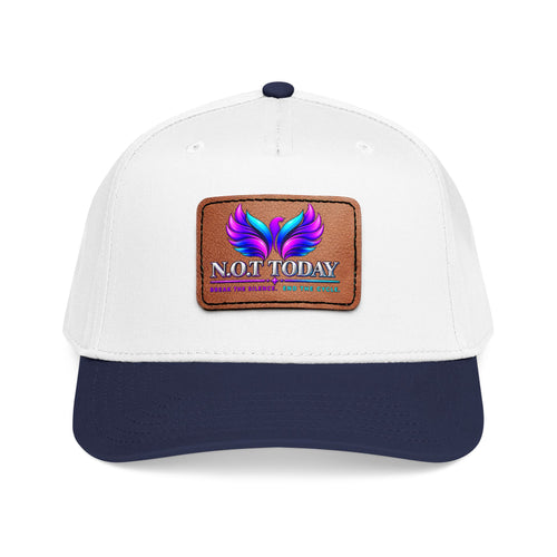 Baseball Cap — 'Not Today' Leather Patch Hat with Colorful Phoenix Wings