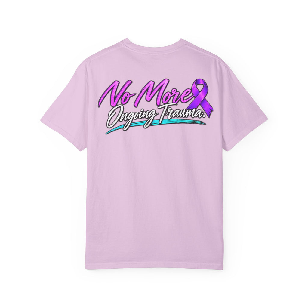 T-Shirt — "No More Ongoing Trauma" Purple Awareness Tee