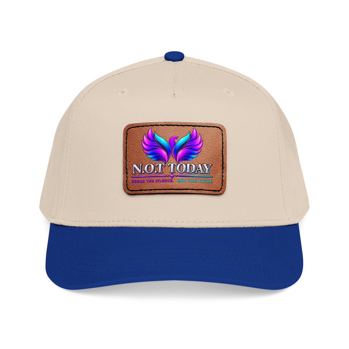 Baseball Cap — 'Not Today' Leather Patch Hat with Colorful Phoenix Wings