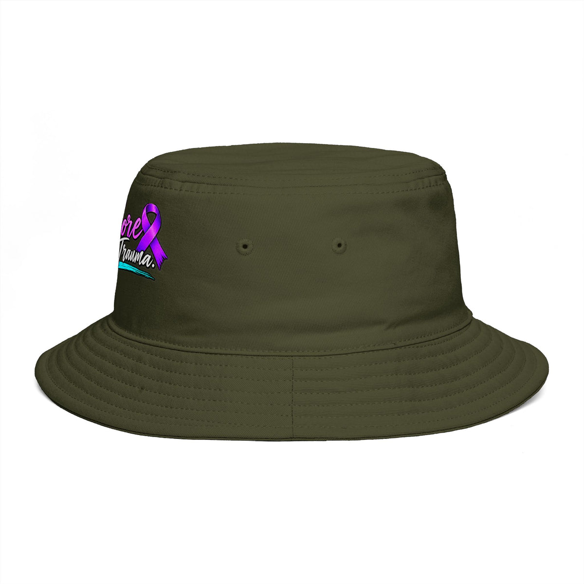 No More Ongoing Trauma Bucket Hat — Awareness Ribbon Mental Health Support