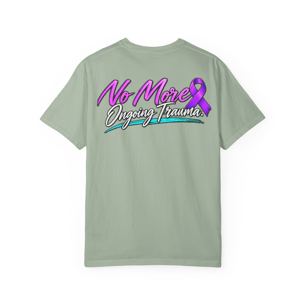 T-Shirt — "No More Ongoing Trauma" Purple Awareness Tee