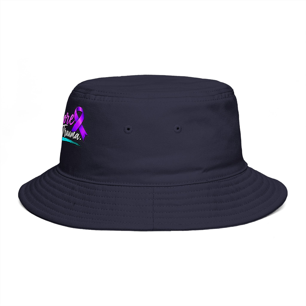 No More Ongoing Trauma Bucket Hat — Awareness Ribbon Mental Health Support