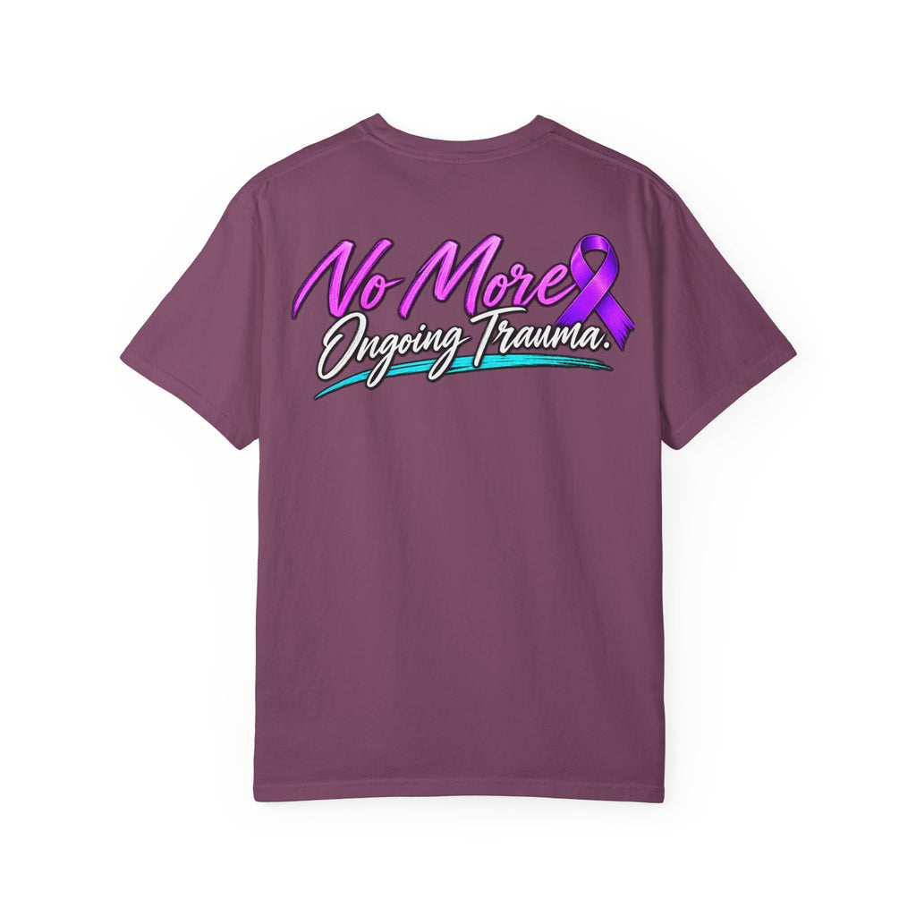 T-Shirt — "No More Ongoing Trauma" Purple Awareness Tee