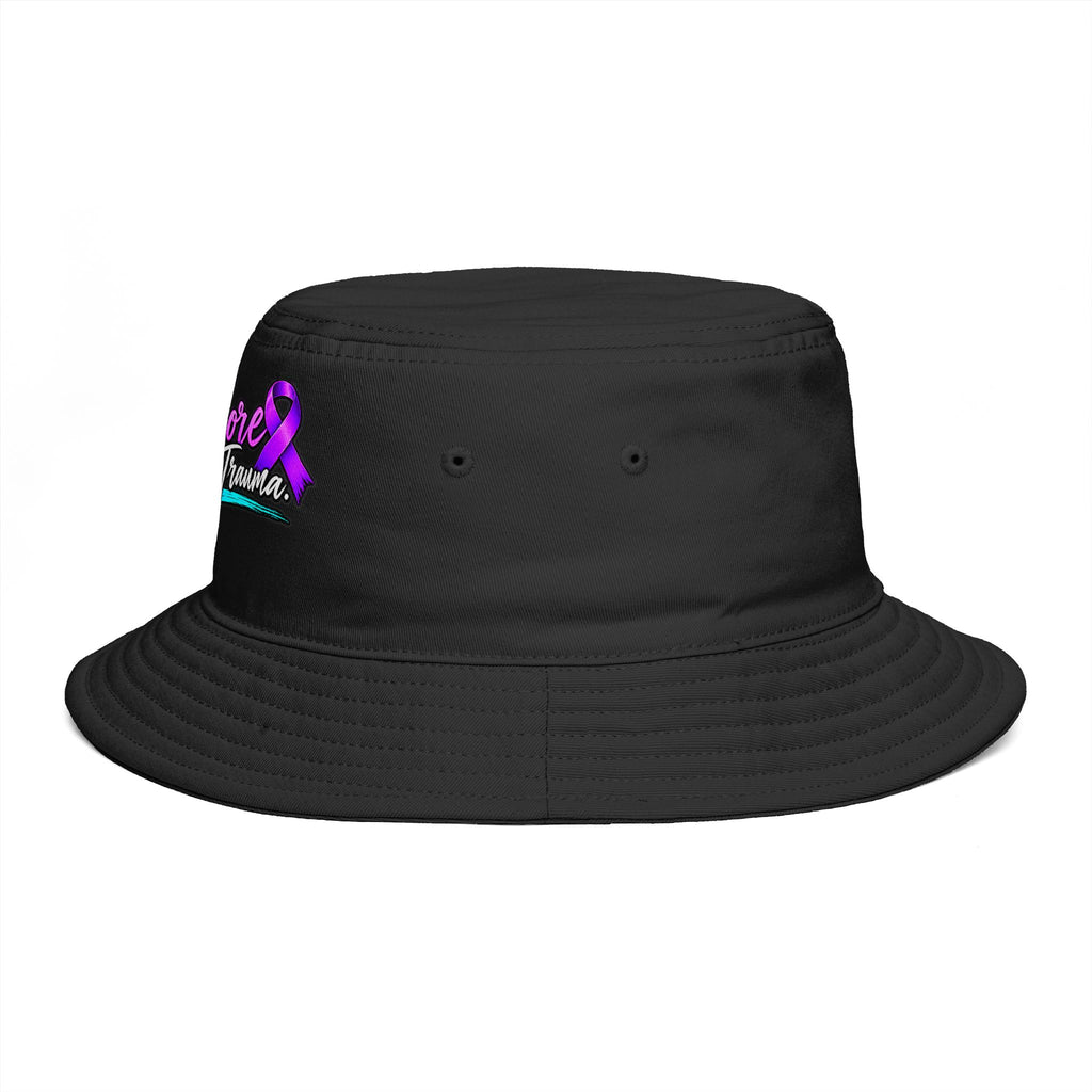 No More Ongoing Trauma Bucket Hat — Awareness Ribbon Mental Health Support