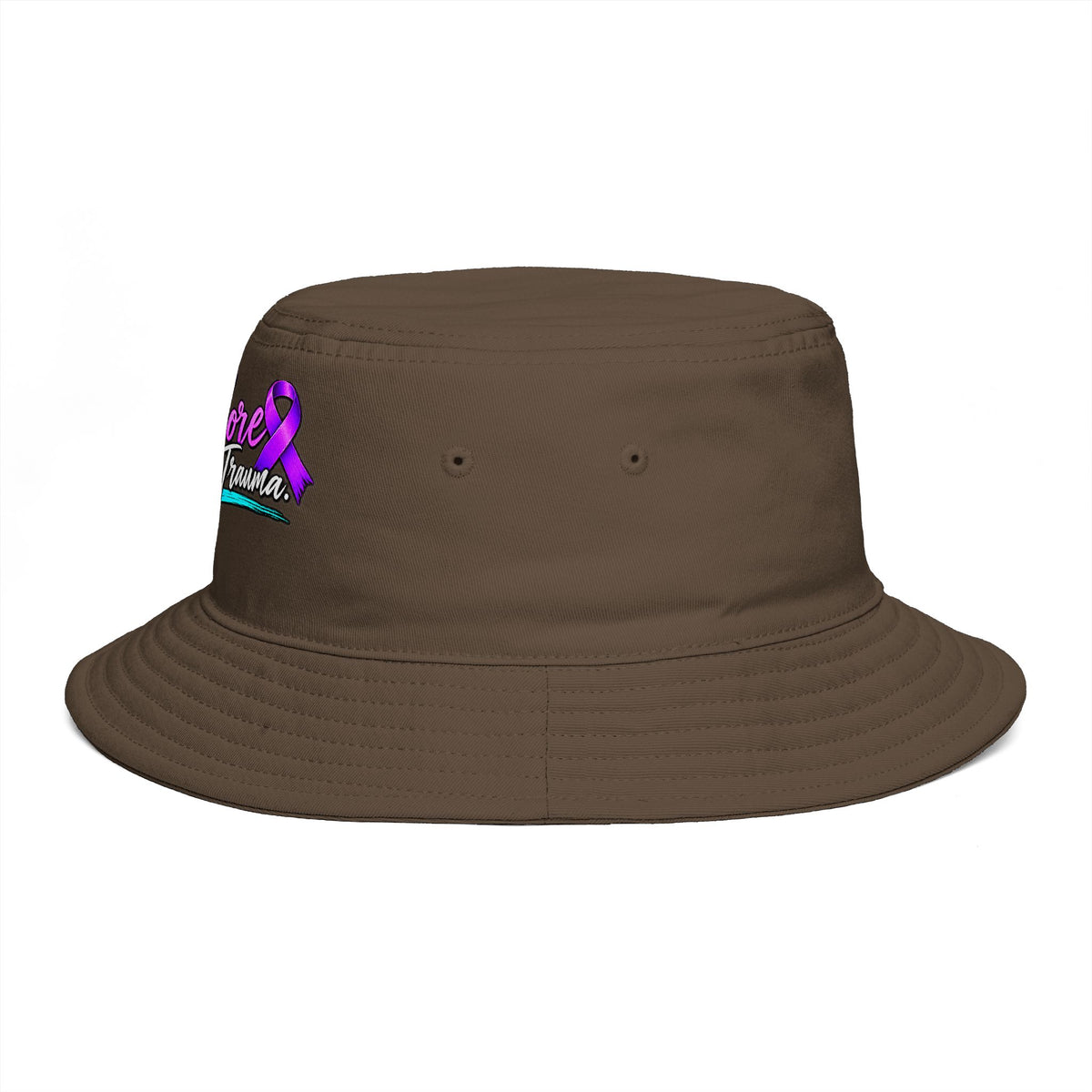 No More Ongoing Trauma Bucket Hat — Awareness Ribbon Mental Health Support