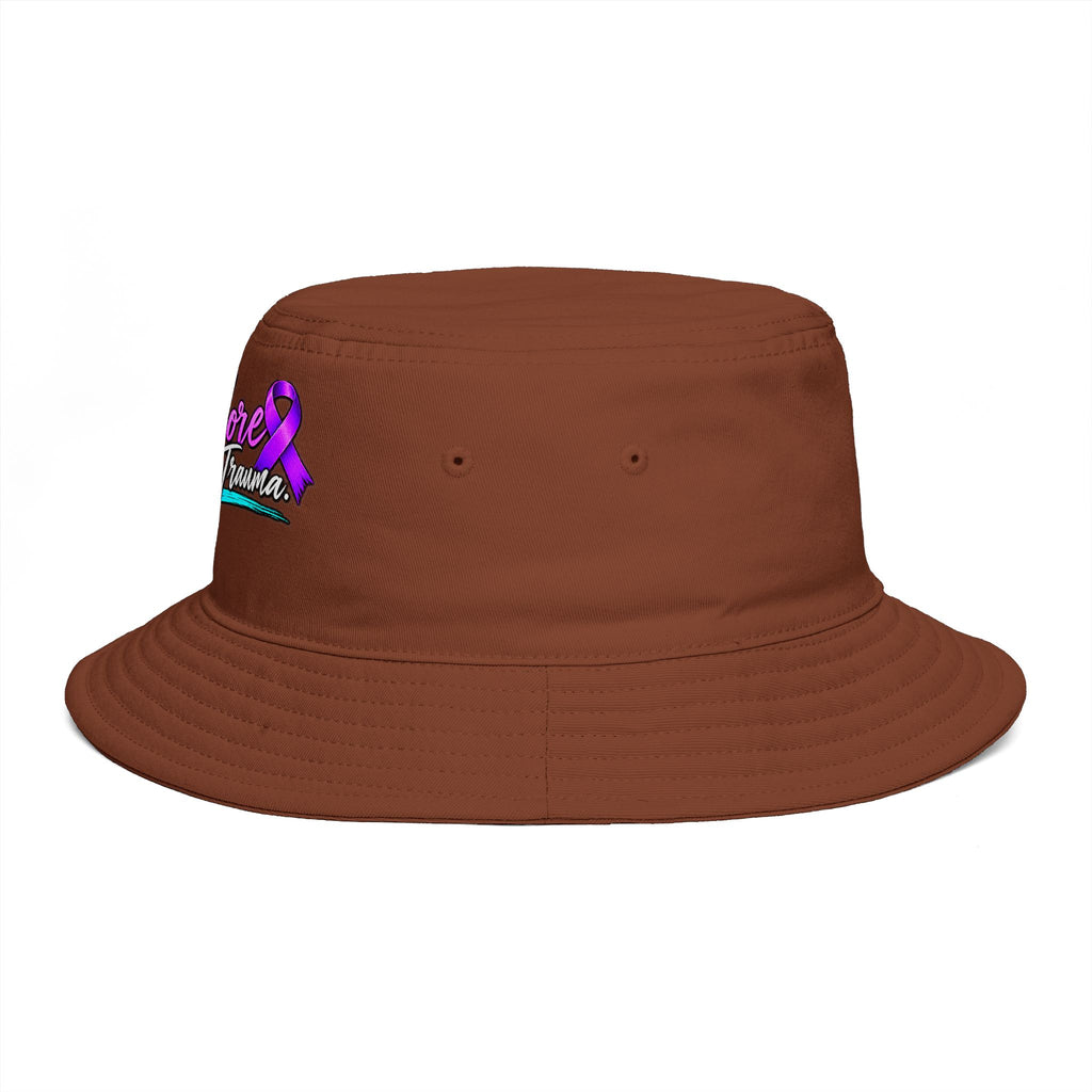 No More Ongoing Trauma Bucket Hat — Awareness Ribbon Mental Health Support