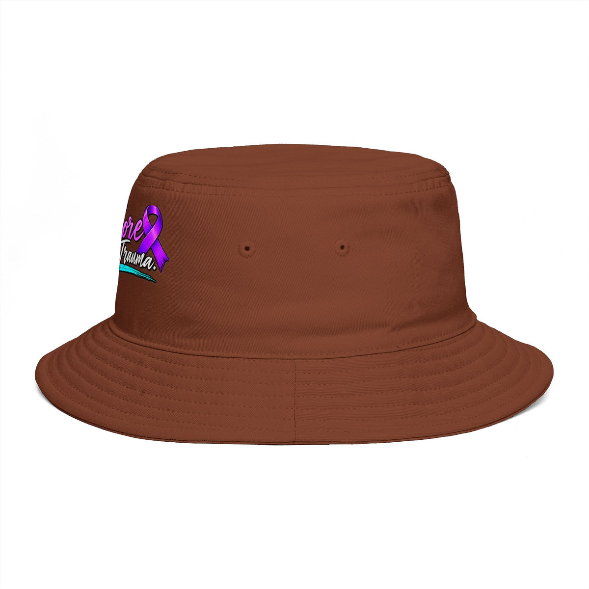 No More Ongoing Trauma Bucket Hat — Awareness Ribbon Mental Health Support
