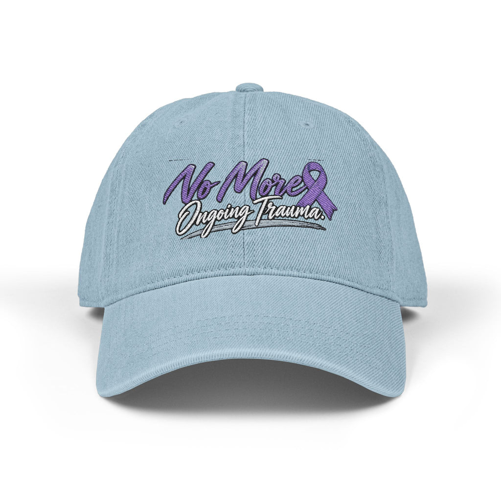 Embroidered Denim Cap — "No More" Ongoing Trauma Awareness Hat