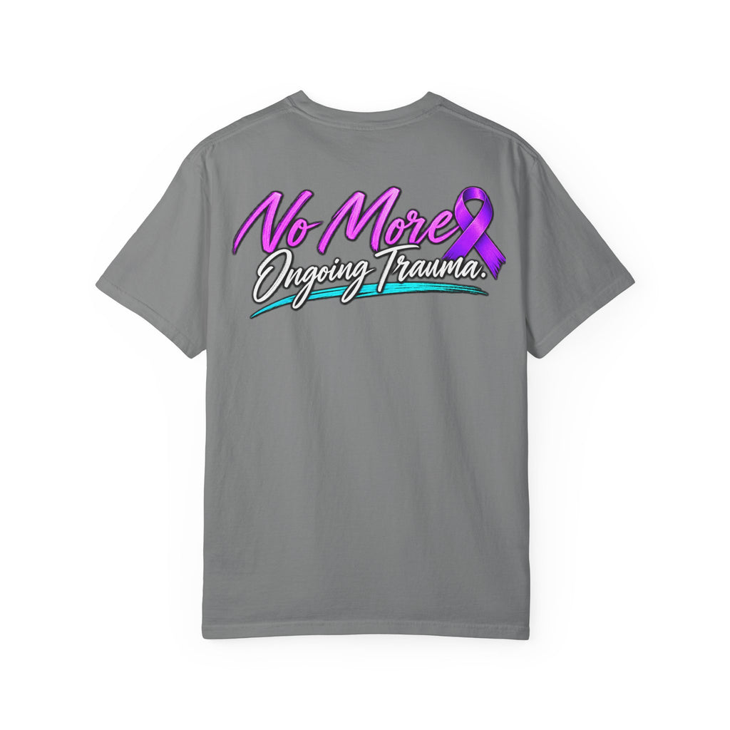 T-Shirt — "No More Ongoing Trauma" Purple Awareness Tee