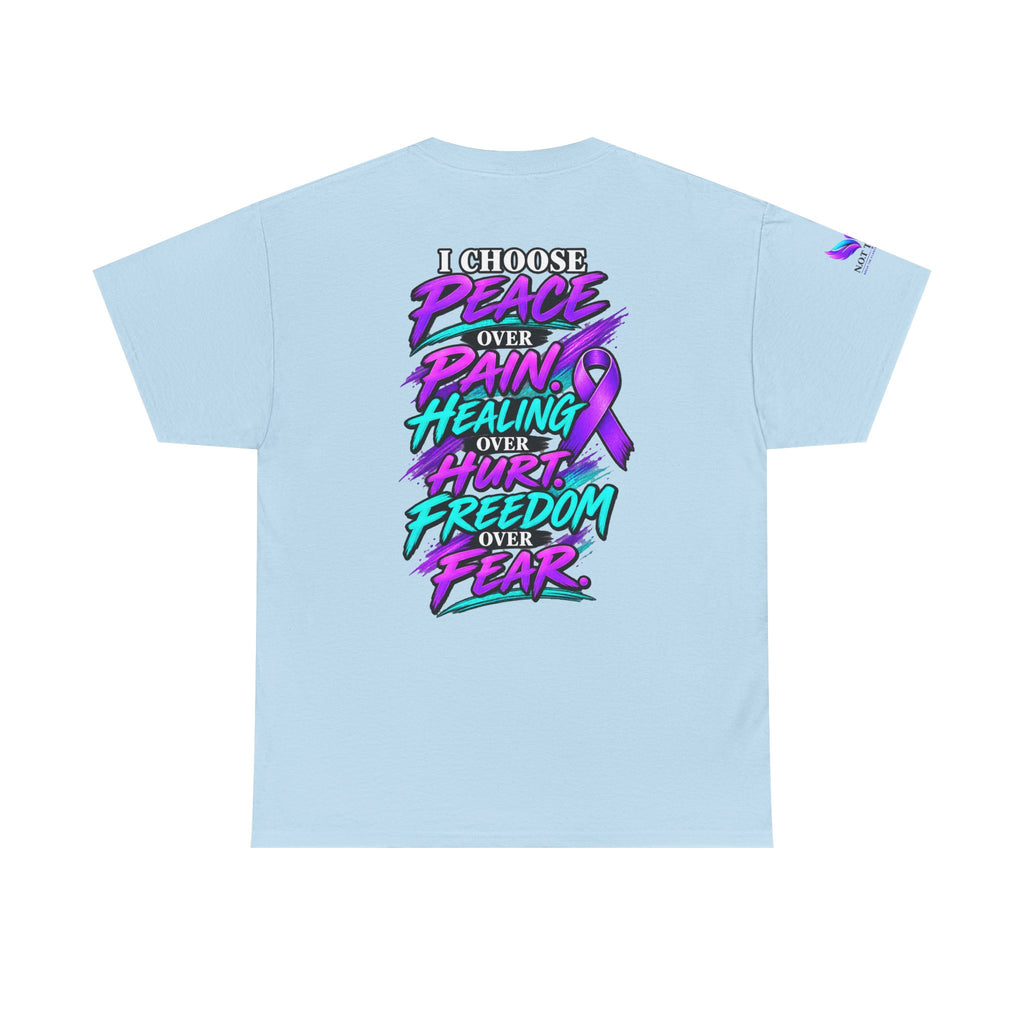 Awareness Tee - "I Choose Peace Over Pain" Purple Ribbon Support T‑Shirt