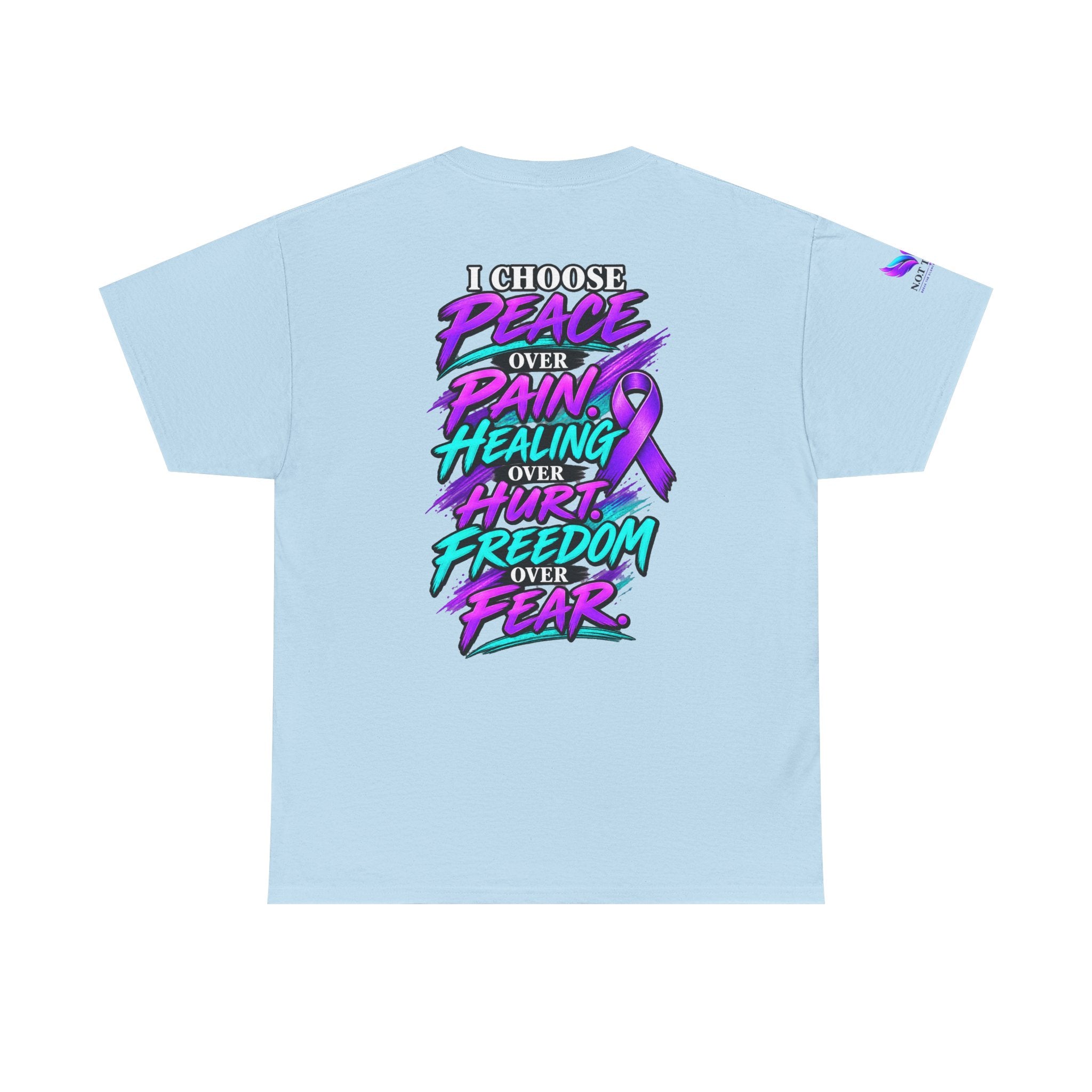 Awareness Tee - "I Choose Peace Over Pain" Purple Ribbon Support T‑Shirt