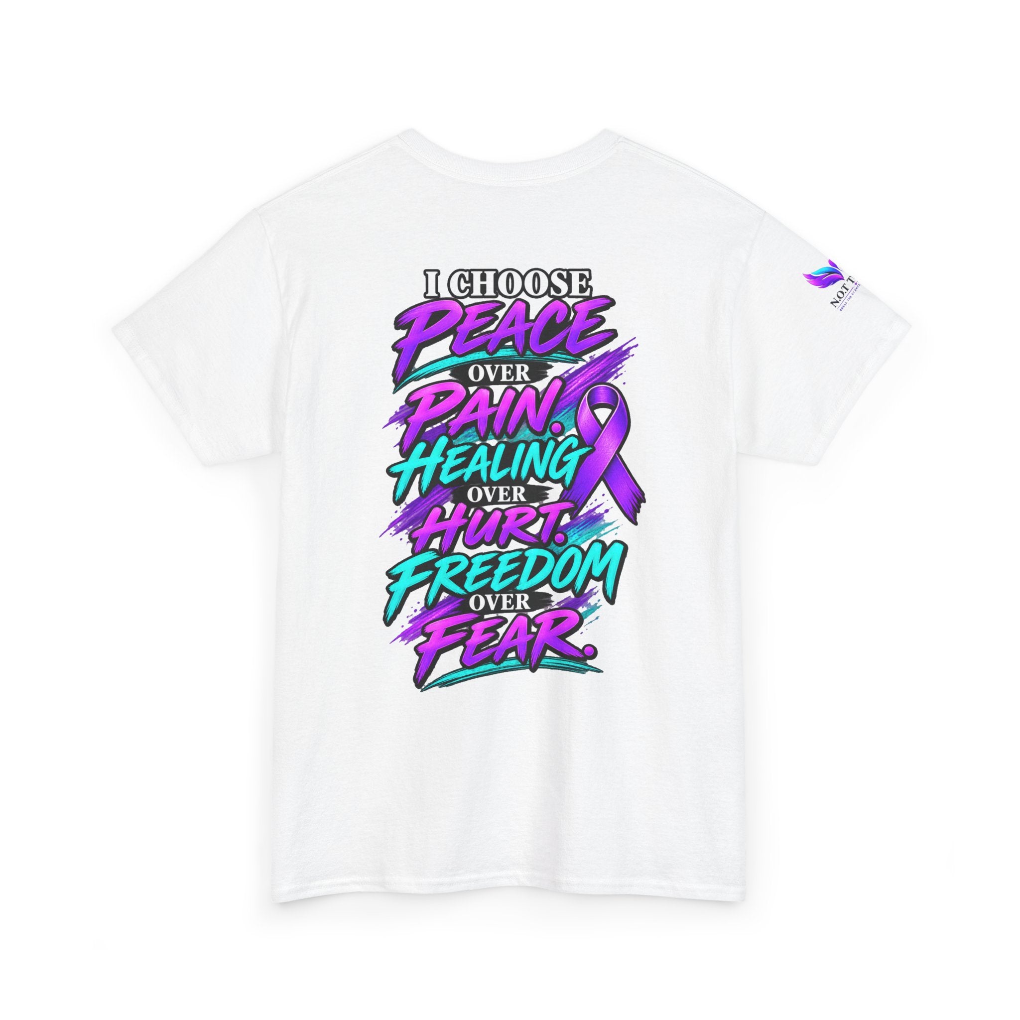 Awareness Tee - "I Choose Peace Over Pain" Purple Ribbon Support T‑Shirt