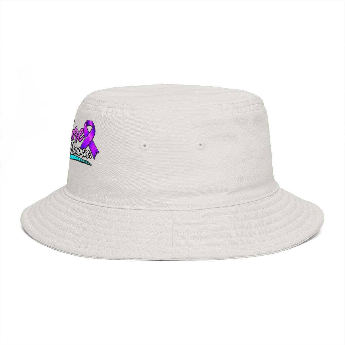 No More Ongoing Trauma Bucket Hat — Awareness Ribbon Mental Health Support