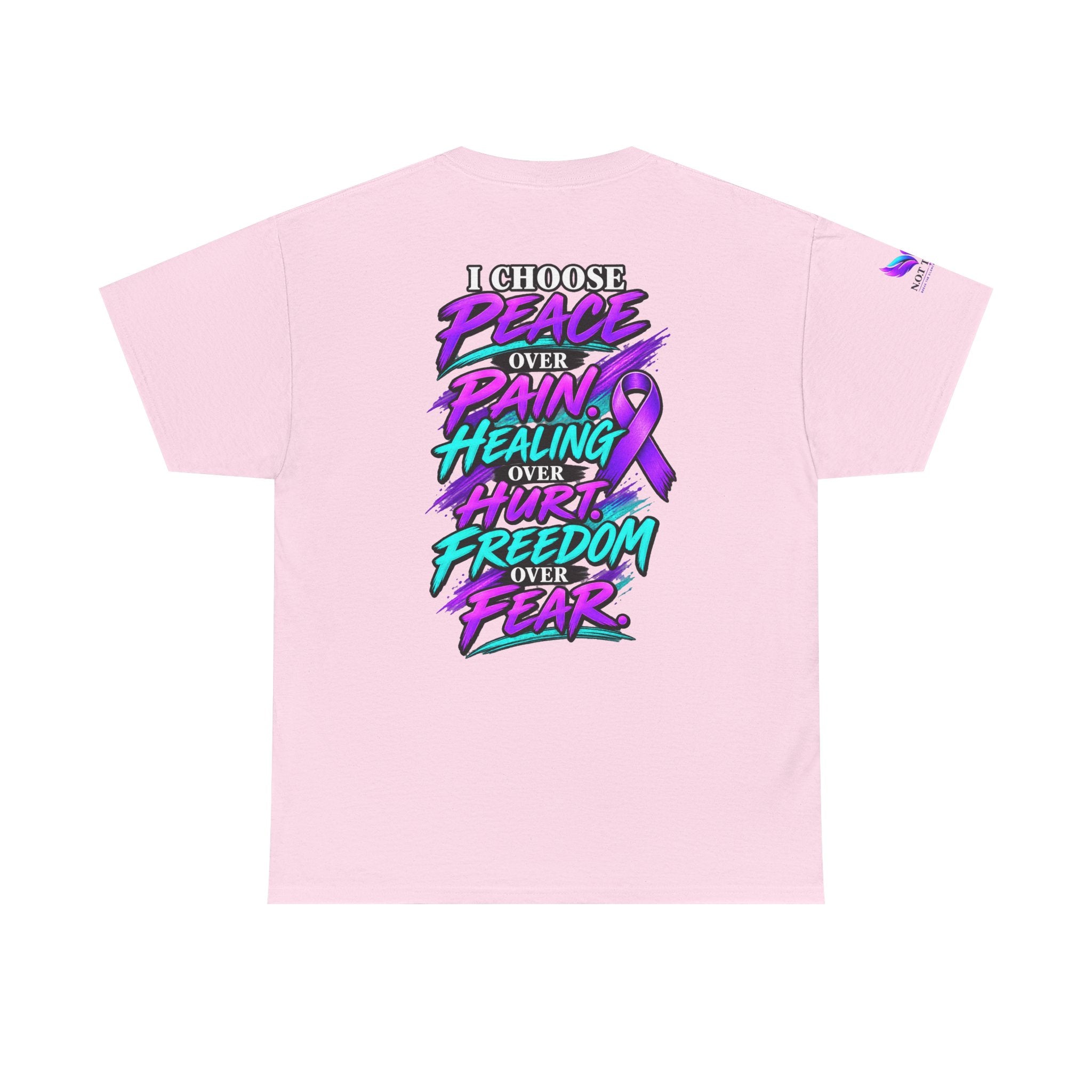 Awareness Tee - "I Choose Peace Over Pain" Purple Ribbon Support T‑Shirt