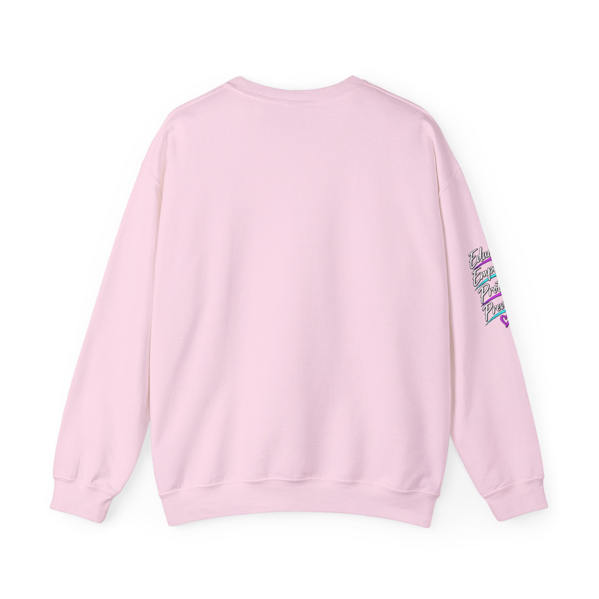 No More Ongoing Trauma Crewneck Sweatshirt — Mental Health Awareness Ribbon Design