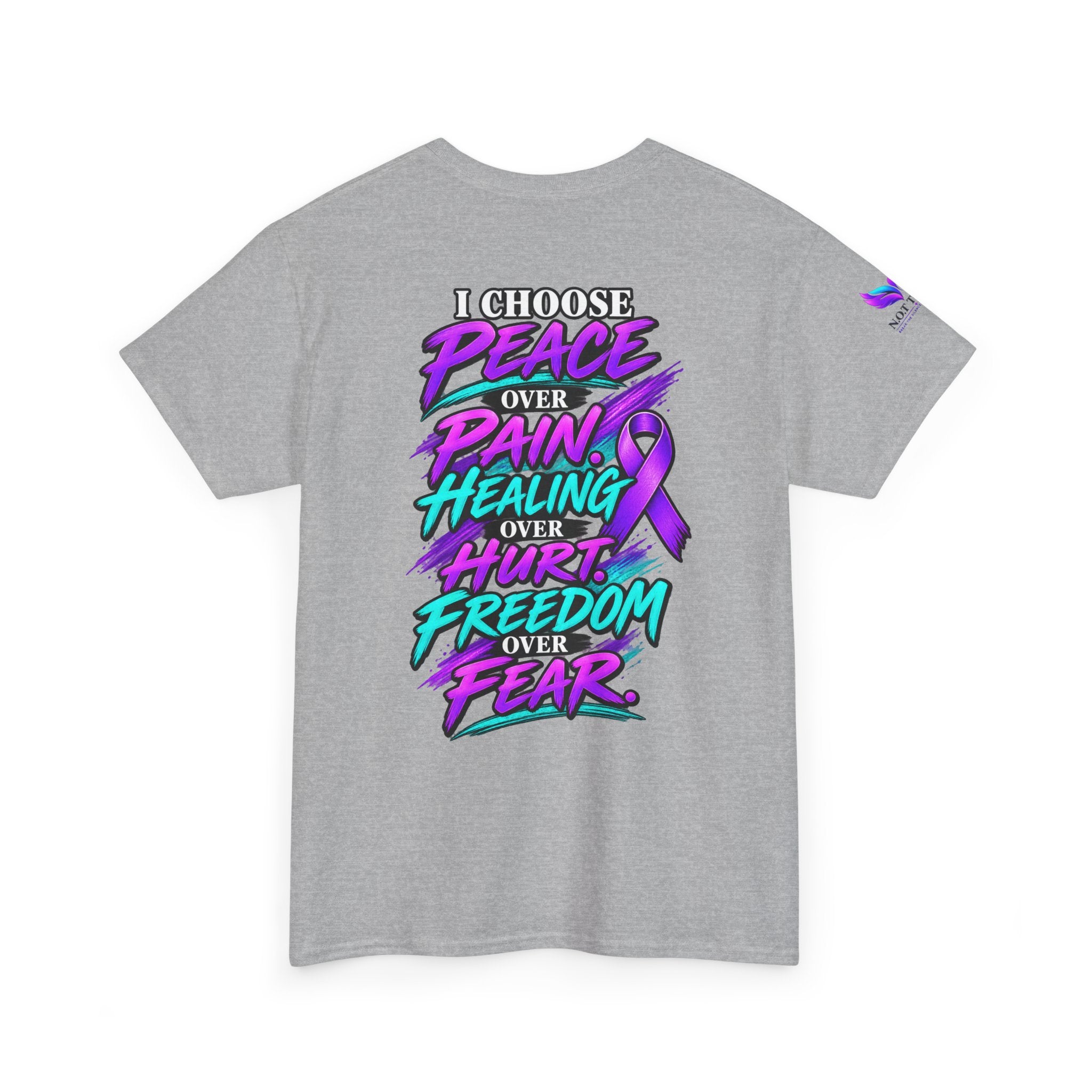 Awareness Tee - "I Choose Peace Over Pain" Purple Ribbon Support T‑Shirt