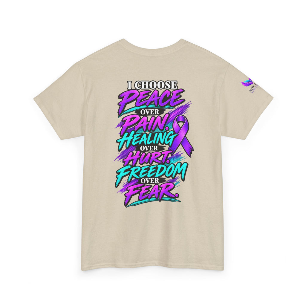 Awareness Tee - "I Choose Peace Over Pain" Purple Ribbon Support T‑Shirt