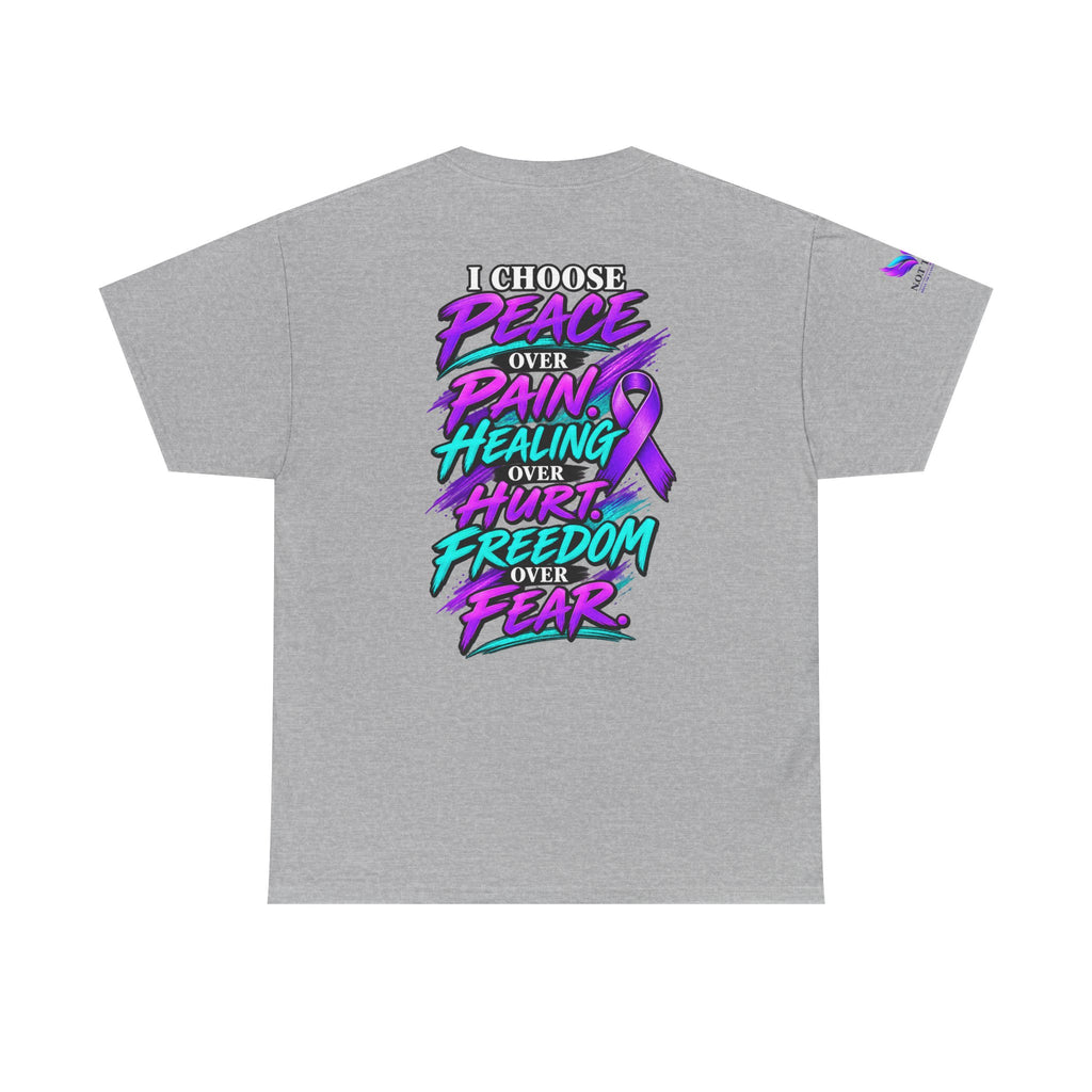Awareness Tee - "I Choose Peace Over Pain" Purple Ribbon Support T‑Shirt