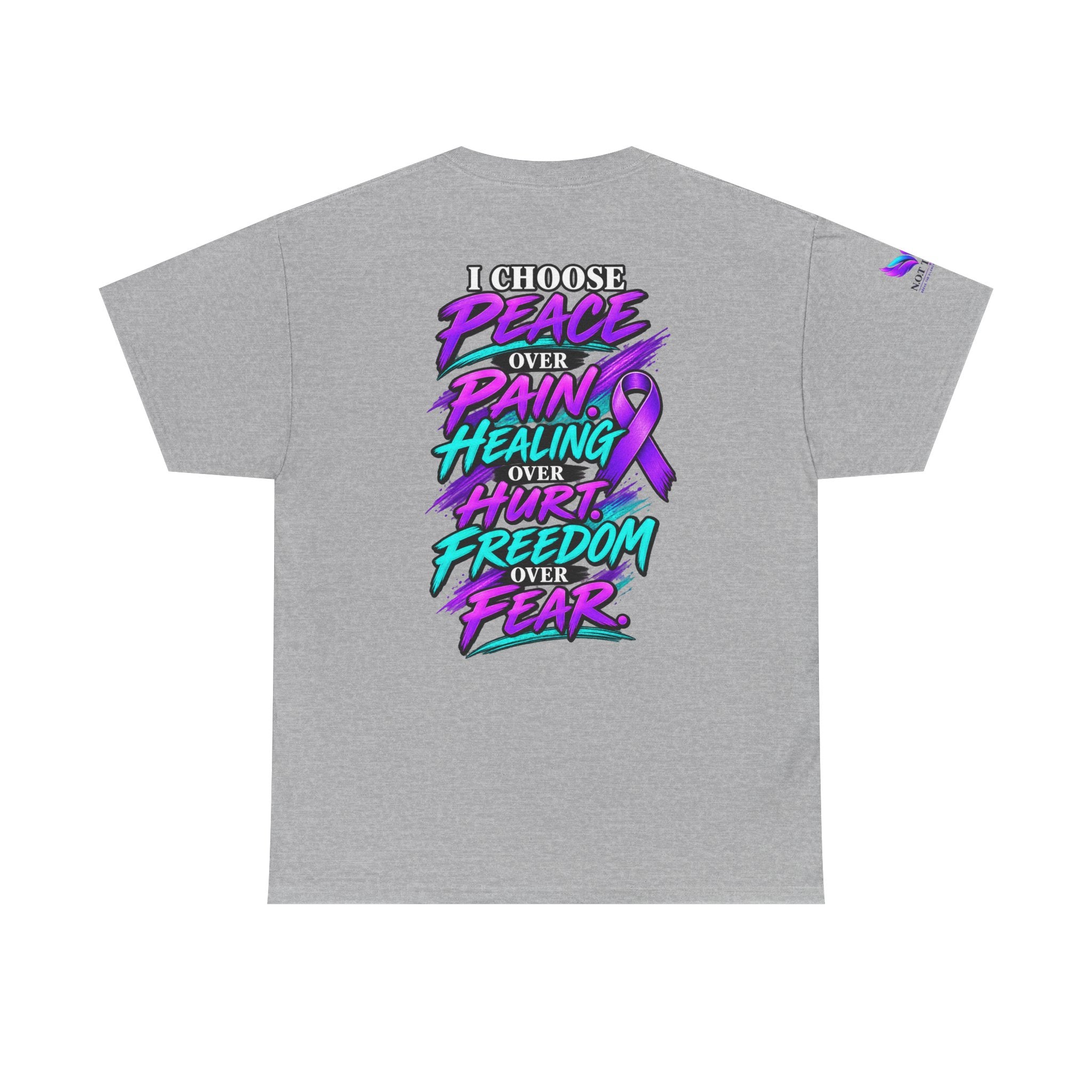Awareness Tee - "I Choose Peace Over Pain" Purple Ribbon Support T‑Shirt