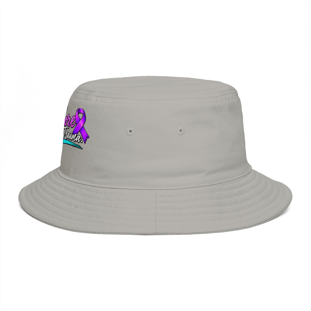 No More Ongoing Trauma Bucket Hat — Awareness Ribbon Mental Health Support