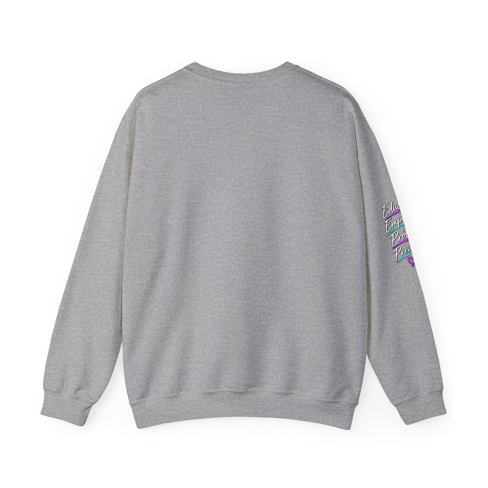 No More Ongoing Trauma Crewneck Sweatshirt — Mental Health Awareness Ribbon Design