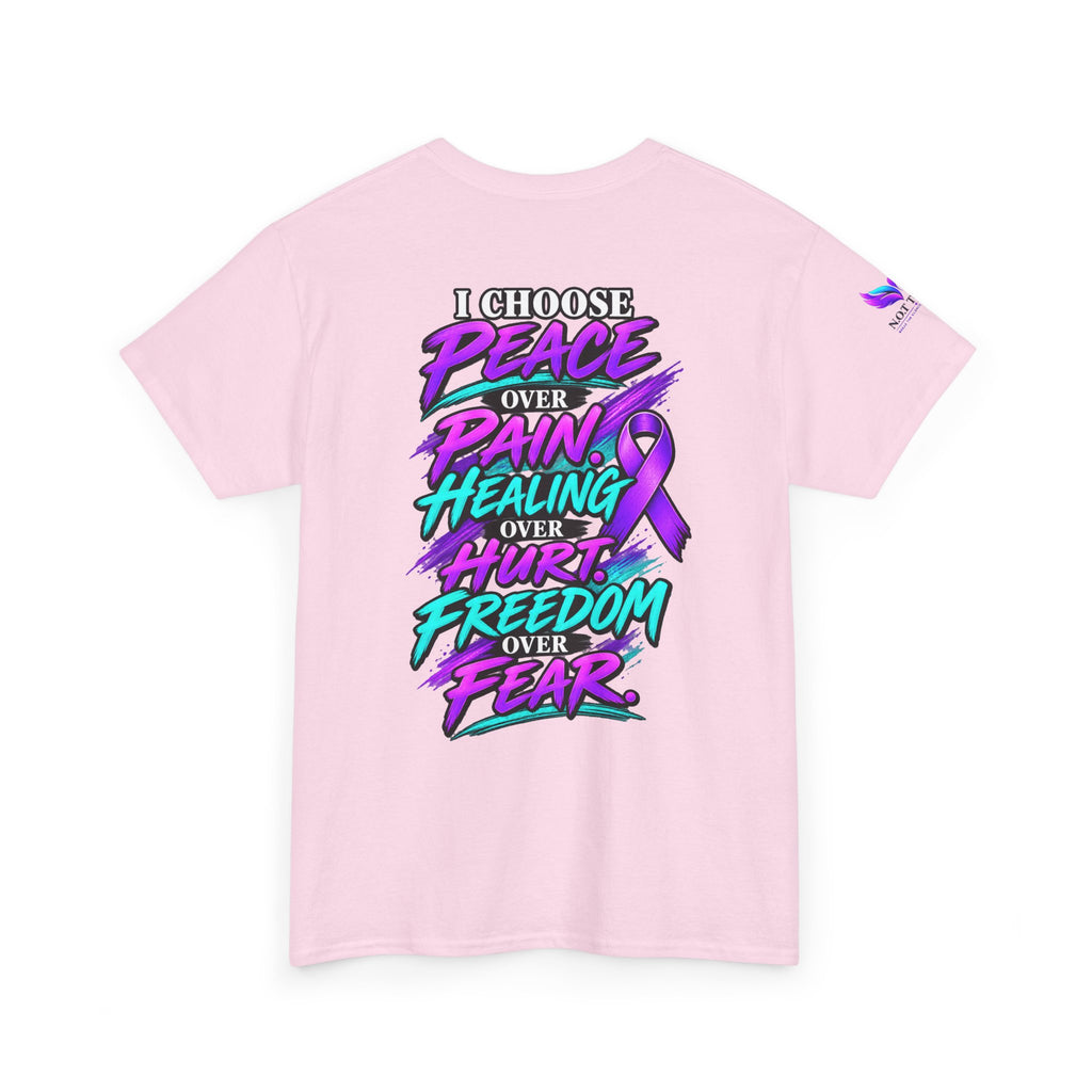 Awareness Tee - "I Choose Peace Over Pain" Purple Ribbon Support T‑Shirt