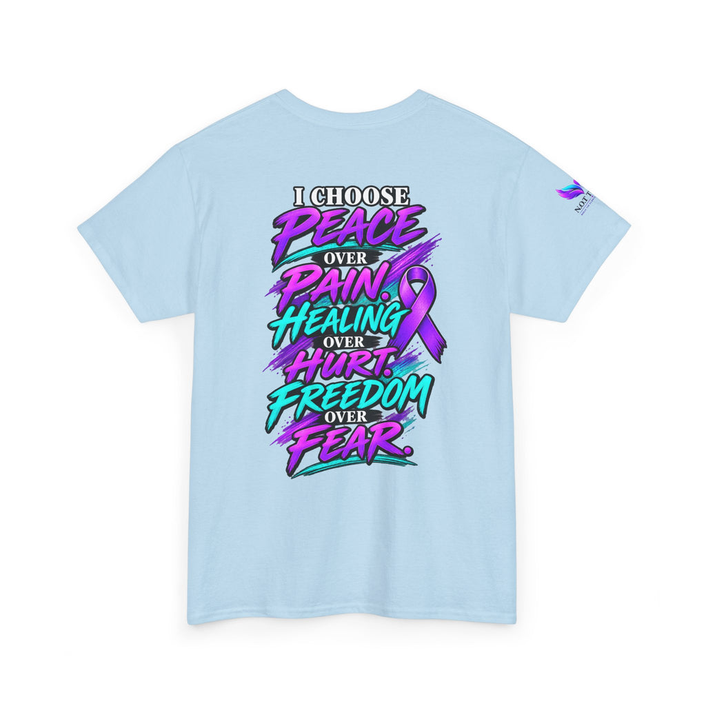 Awareness Tee - "I Choose Peace Over Pain" Purple Ribbon Support T‑Shirt