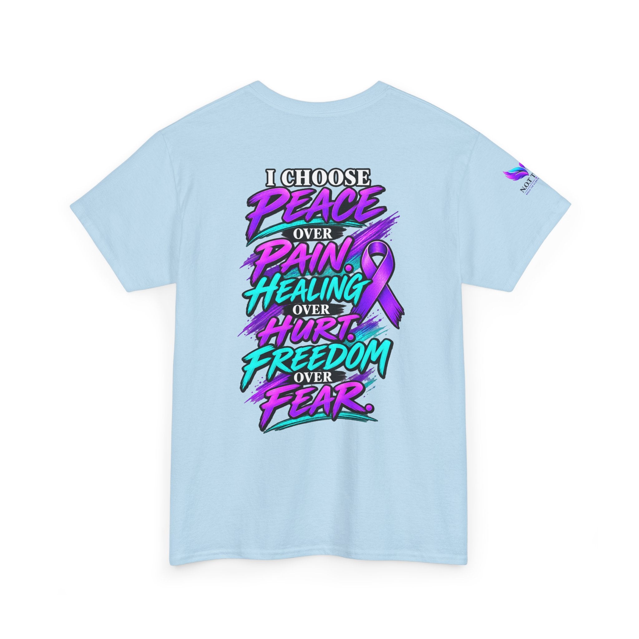 Awareness Tee - "I Choose Peace Over Pain" Purple Ribbon Support T‑Shirt