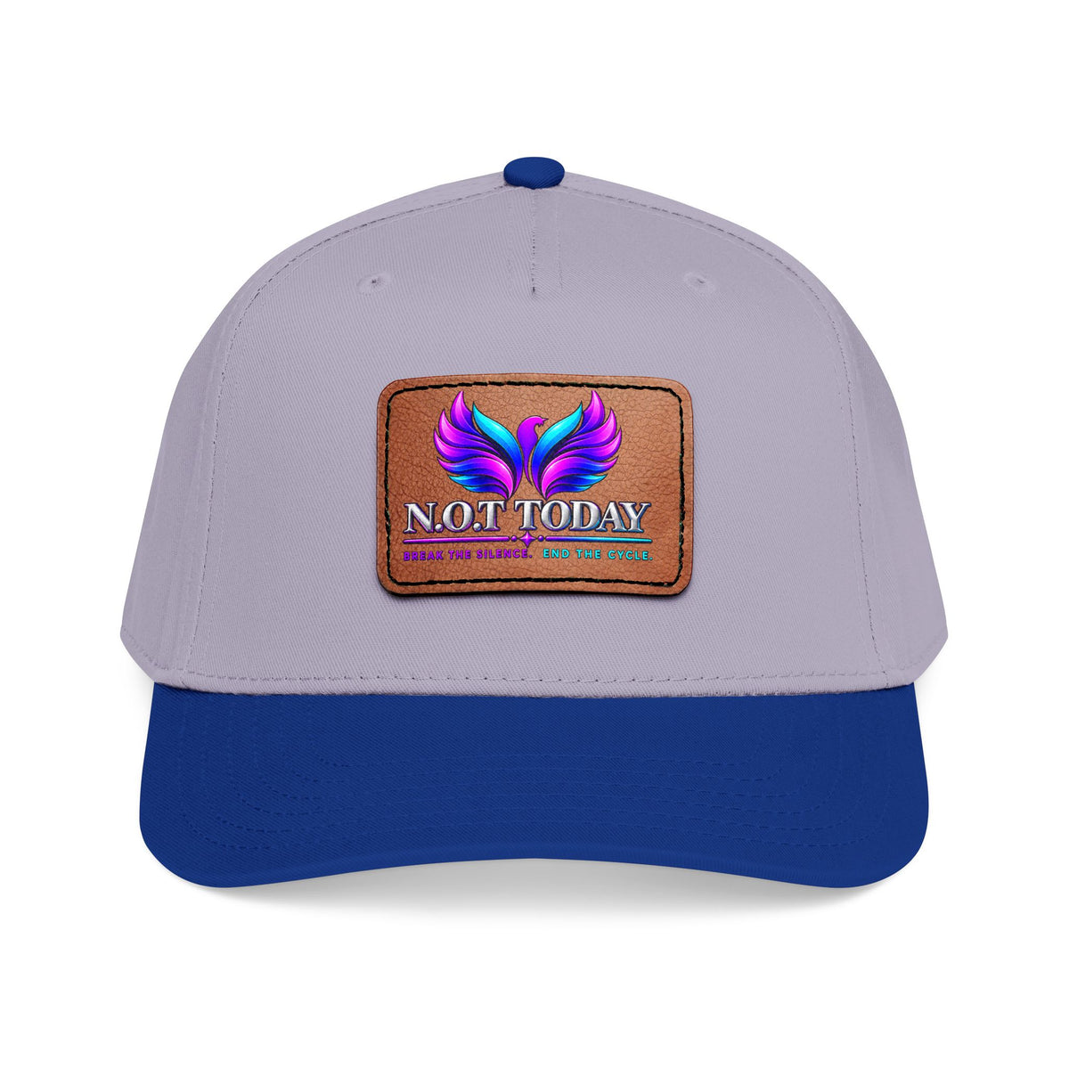 Baseball Cap — 'Not Today' Leather Patch Hat with Colorful Phoenix Wings