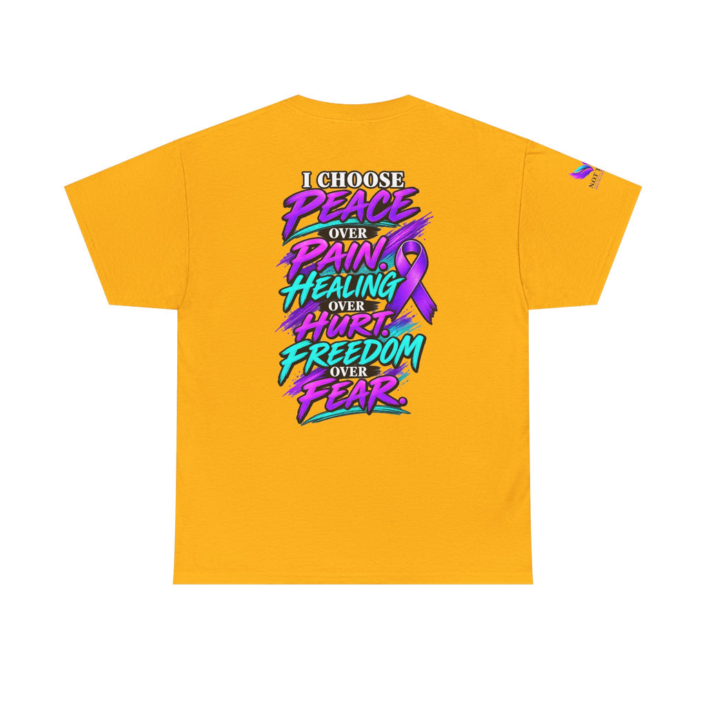 Awareness Tee - "I Choose Peace Over Pain" Purple Ribbon Support T‑Shirt