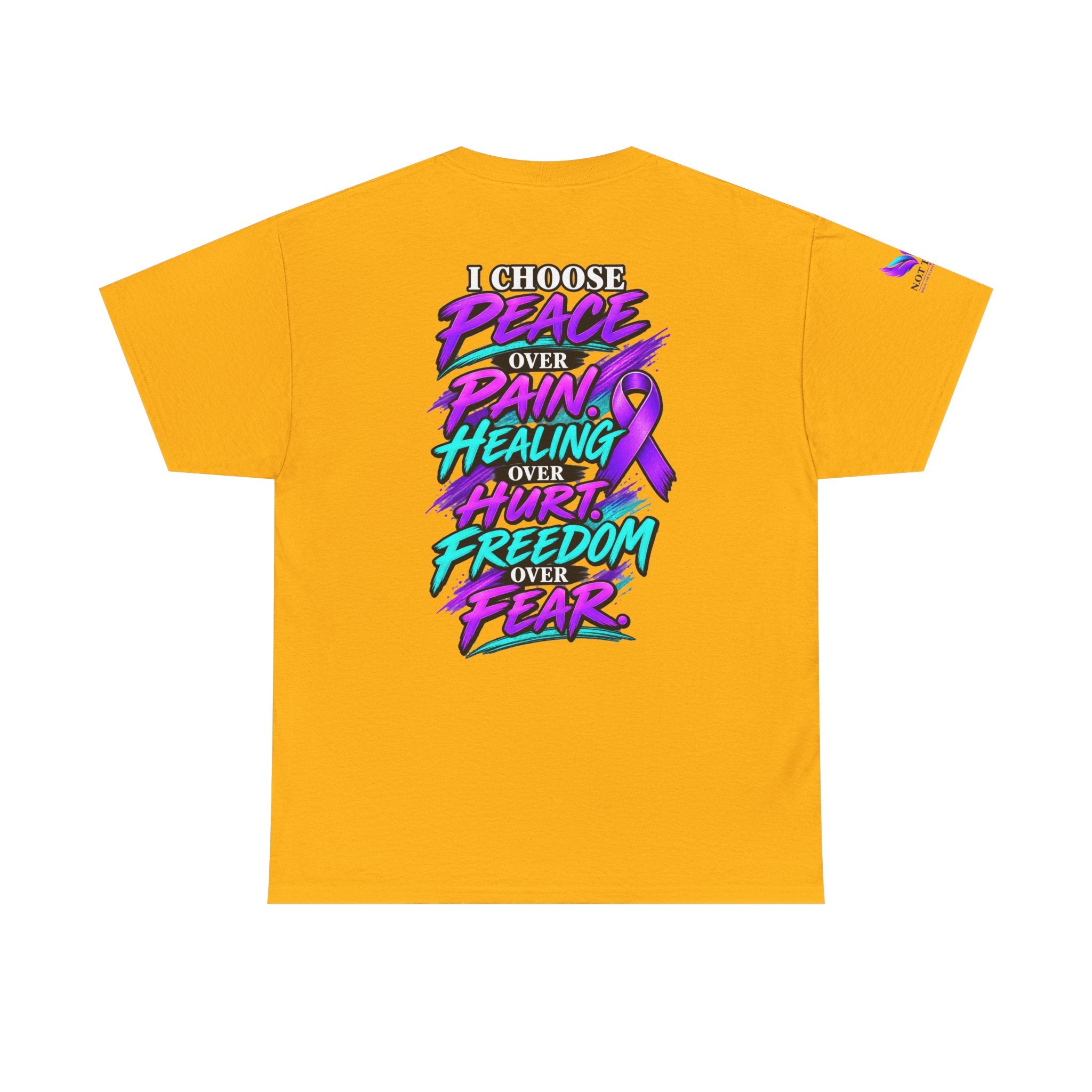 Awareness Tee - "I Choose Peace Over Pain" Purple Ribbon Support T‑Shirt