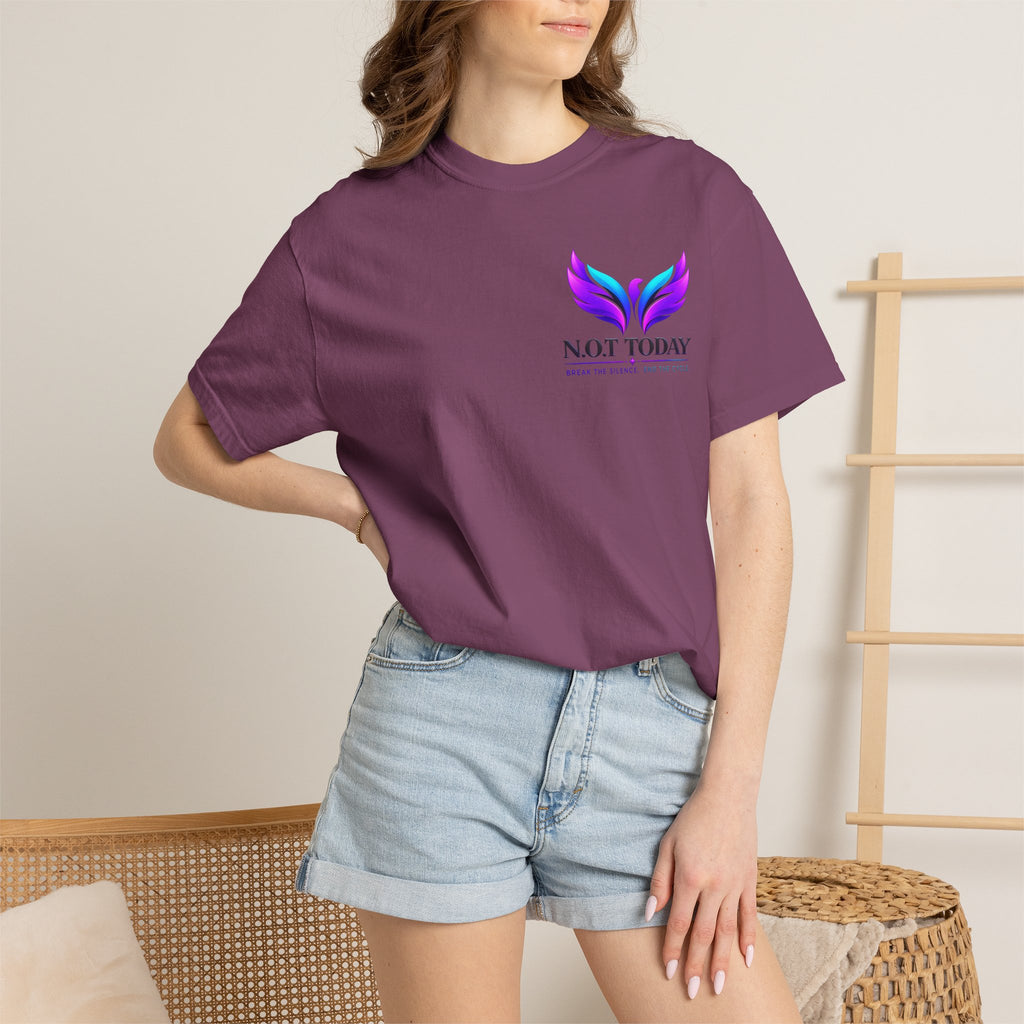 T-Shirt — "No More Ongoing Trauma" Purple Awareness Tee